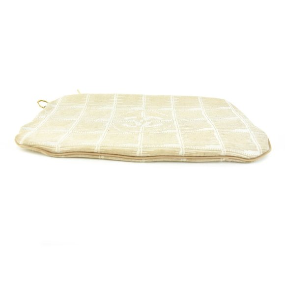 CHANEL "Traveline": Beige CC Logo Pouch/Clutch my - Picture 5 of 10